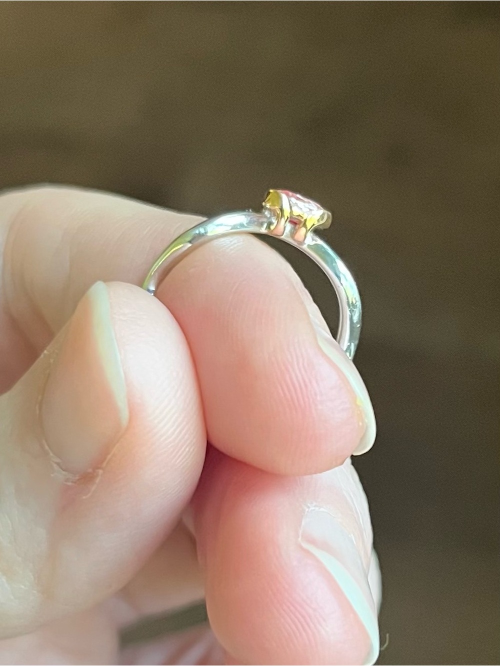 SETTE Coquette Two Toned Pink Pear Pinky Ring Size 4 - Picture 8 of 15